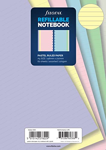 Filofax A5 Pastell linjerad anteckningsbok påfyllning