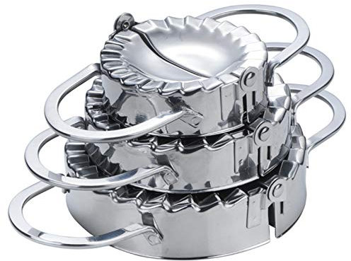 MUUZONING Lot de 3 Moules a Acier Inoxydable Ustensiles pour Dumplings/pâtes Moule, Ensemble d’emporte-pièce à Raviolis, Pâte Pression Boulette Pie Maker Wrapper Découpe Pâte Accessoires de Cuisine#1