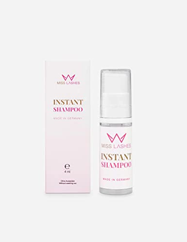 Miss Lashes Instant Shampoo (4ml) – Wimpernshampoo für Unterwegs (Kein Auswaschen nötig), Lash Extension Shampoo, Verlängert Haltbarkeit von Wimpernextensions, Schonende Reinigung für Wimpern – 4 ml