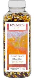 Everly Grace Island Waves Popcorn Mais, Bunter historischer Popcornkörner | Farbenfroher Mix aus blauen, grünen und gelben historischen Maiskörnern aus den USA. Knuspriger Knabberspaß für Heimkinos