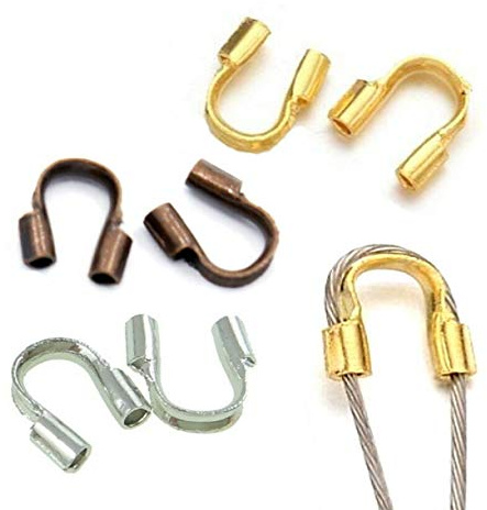 Perlin Drahtschutzbügel 5x5mm 60 Stk 3 Farben Schmuckdraht | Für geschützte Perlendrahtenden saubere Verschlussübergänge Colliers Armbänder Reparaturen und farblich passende Endmontage