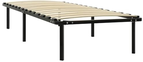 vidaXL Bettgestell Schwarz Metall 100 × 200 cm