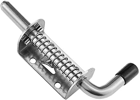 Prmape Universal Federriegel, 304 Edelstahl Barrel Bolt, 128 MM Spring Latch Bolzenschrauben Mit Gummigriff, Praktischer Bolzen für Hoftor Schuppen Tür Tailgate Trailer Garage