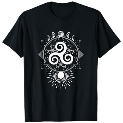 Sri Yantra Mandala Vollmond und Sonne Triskele T-Shirt
