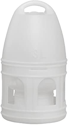 F Fityle Abreuvoir pour Oiseaux/Perroquet Perruche Colombe Poulet Canard Distributeur d'eau Mangeoire/Grande capacité avec poignée Accessoires pour, Blanc 3L