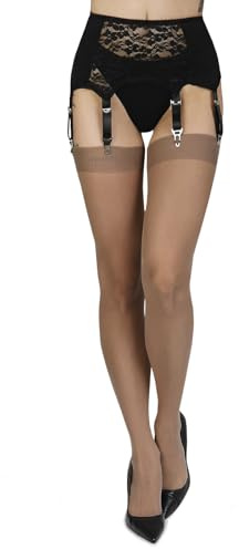 Annes styling Medias finas lisas para liguero, 20 deniers, M/L