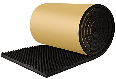 HARICSET 3cm Dick Schaumstoffplatte Akustikschaumstoff Fliesen Keil Wedge Dämmung Wanddeko Noppenschaumstoff Breitbandabsorber Decke Foam Feuerhemmend(Color:Schwarz)