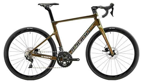 KABON Carbon Rennrad, T800 Carbon Fiber Rahmen 700C Rennrad mit 18 Gang, Integriertem Kohlefaser Lenker, Scheibenbremsen Ultraleichtes Rennfahrrad Carbonrad für Erwachsene