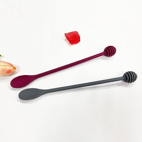 Bafnsiji Dippers del Miele, Mescolatore di miscelazione del Miele del Silicone, Stir Bar del Cucchiaio di Miele, Stick di miscelazione della Maniglia Lunga, Cucchiaio di miscelazione del Miele