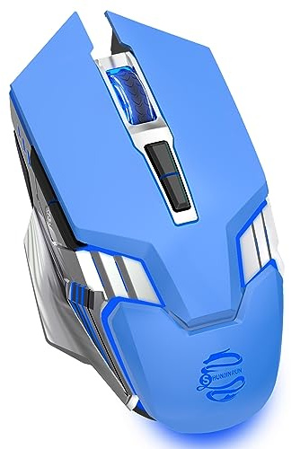 Mouse wireless da gioco, Bluetooth, silenzioso, multi dispositivo, 2400 DPI, retroilluminazione RGB, 800 mAh, ricaricabile, per computer portatile, PC, Mac, MacBook Air/Pro, iPad, Chromebook, giochi