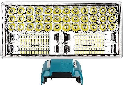 Hipoke 4200LM Arbeitslampe kompatibel mit MaKita 18V, 20V Lithium-Batterie BL1860B BL1850B BL1840,18V Tragbare 9In 40W Taschenlampe Outdoor-Handlicht mit USB-Ladeanschluss für Lager,Zuhause,Dachboden