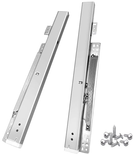 1 Paar Schubladenschienen Vollauszug mit Selbsteinzug, Auszugsschienen Bodenmontage 60 kg Tragfähigkeit (Size : 250mm)