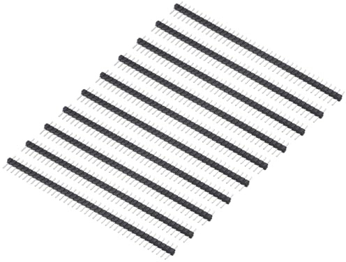 QUARKZMAN 1x40P 2,0mm Intestazione Pin Maschio 10pz Nero Plastica Metallo | Singola Riga Passo Angolo Retto, per Automobili, Elettrodomestici, Internet