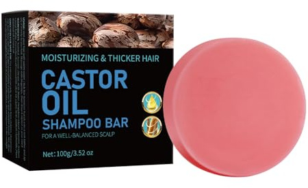 NAOLVE Festes Shampoo mit Rizinusöl, Nährendes Festes Shampoo, Haarpflege Seife,Festes Haarpflege-Shampoo,Shampoo Seife, Shampoo Soap, Shampoo bar für Gesund Aussehendes Haar,1x 100g