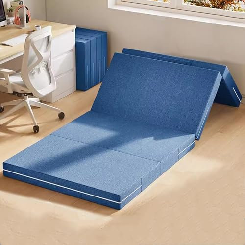 XXIUDEE Bodenmatratze mit waschbarem Bezug, faltbare Isomatten, Reisebett-Matratze, Campingmatten, Bett in einer Box, Kinder, Gäste, Wohnzimmer, Schlafzimmer, Matratze (200 x 60 x 5 cm, blau)