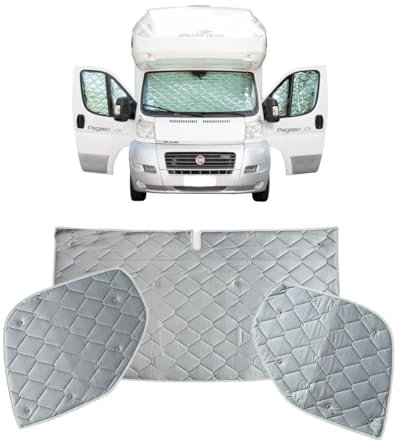 Marvix Internal Cab Screen Thermal Blinds Premium 9 Layer Window Cover For Ford Transit 2015-2024 Motorhome Campervan Silver Insulation Windscreen Shades