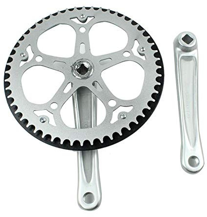 Skdvy Guarnitura Bici,Guarnitura Perno Quadro Pignone della Serratura del Foro Quadrato del Foro Quadrato della Bici Pieghevole da 52T del Foro del Foro del CNC da 170mm