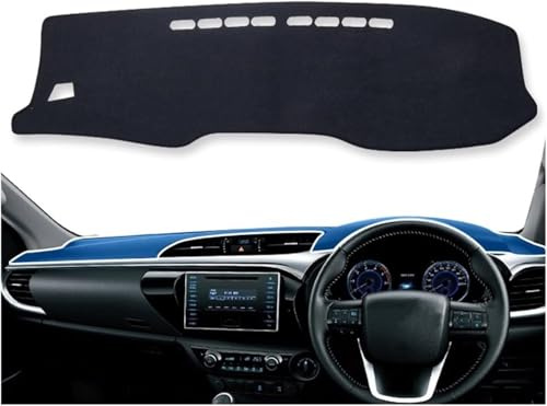 Non-slip Pad Anti Slip Mat Cover Non-Slip Mat For Toyota For Hilux SR5 4x4 for REVO For Hi-Rider 8th Gen AN120 AN130 2015-2019 Car Inner Dashboard Cover for Dash Carpet(Black)