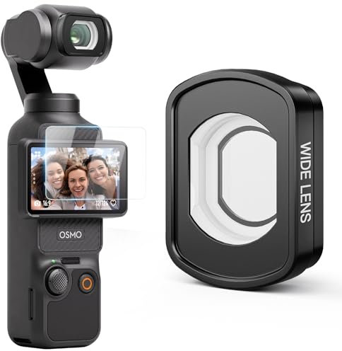 MINGVEN Objectif grand angle magnétique compatible avec DJI Osmo Pocket 3, champ de vision étendu de 112°, verre optique HD multicouche/cadre en aluminium