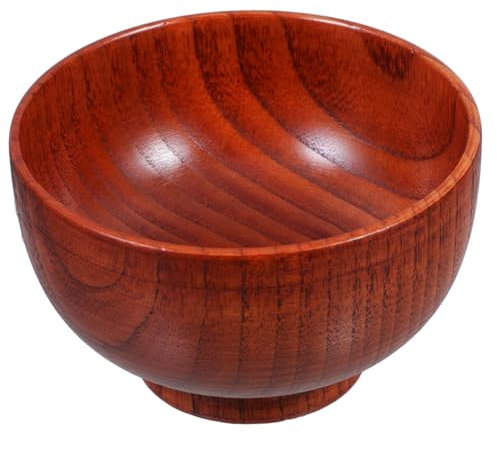 HOLIDYOYO 1 Pz. Insalatiera Portafrutta Insalata It Ciotole per Mescolare Cucina di Grandi Dimensioni Nero Ciotola Rustica Scodella Colazione Basino Alimentare Stoviglie in Legno di Legno