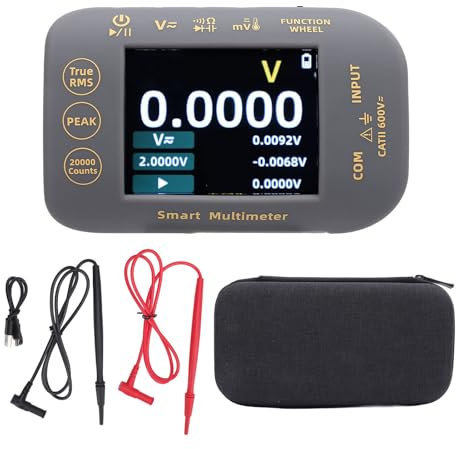 Solar -Multimeter, 20000 Zählt Echtes RMS Digital Multimeter, 2,8 Farb -LCD, Misst die PV -Spannungsstromtemperatur, CAT III 1000 V mit 1800 -mAh -Batterie für Solarpanel und