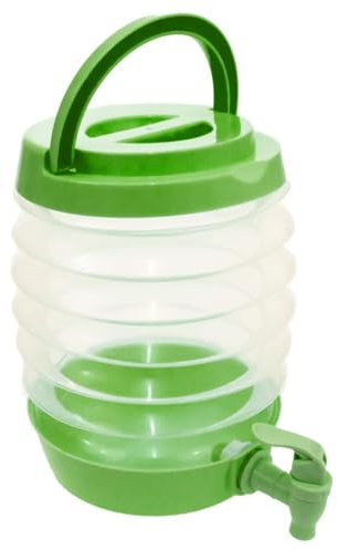 Distributore d'acqua in plastica da 3,3 l/5,5 l/7,5 l, con rubinetto refrigeratore, tappo a vite, erogatore di acqua per frigorifero, iniezione e bibite, per barbecue, feste, viaggi, snack (verde