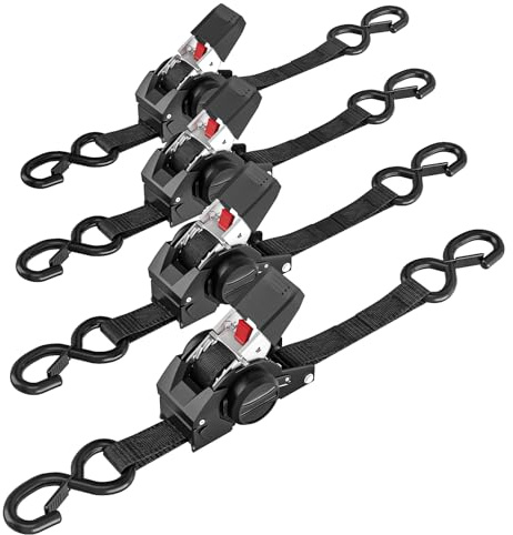 IAZZCO Retractable Ratchet Straps 2.5CM x 3M Ratchet Straps for Roof Truck