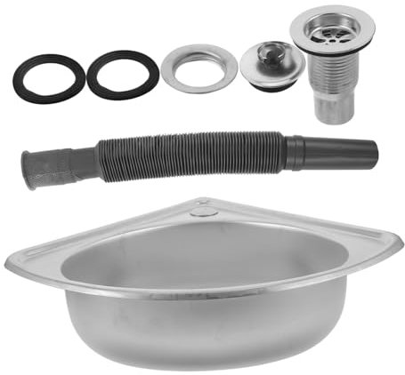 Ciieeo Wohnmobil Waschbecken Edelstahl Einzelbecken Eckspüle Platzsparend Multifunktional Für Camping Und Küche