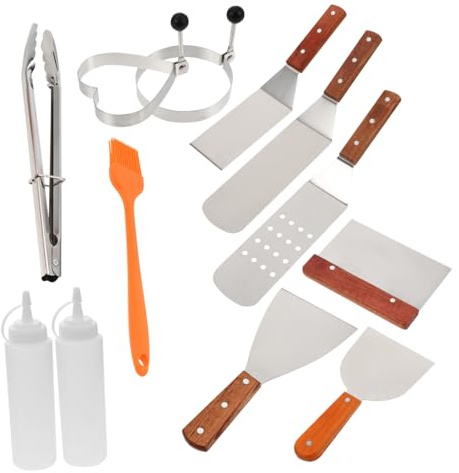 Toyvian Kit Ustensiles de Barbecue Acier Inoxydable Outils Portables pour Extérieur Ustensiles de Cuisine pour Barbecue
