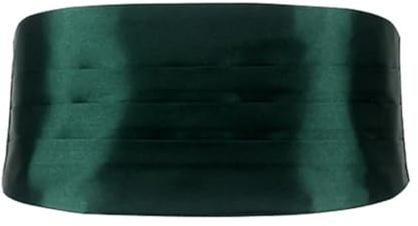 EKalgretrA Justerbar kummerbund herr klassisk satin kummerband elastisk magband basic magband för formella bröllop bal middag fest midjeband (mörkgrön)