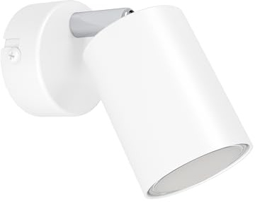 EGLO Wandlampe innen Reciso-E, Wandleuchte mit flexiblem Strahler, Wandstrahler aus Stahl in Weiß, Leselampe mit GU10 Fassung