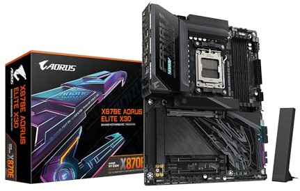 GIGABYTE X870E AORUS Elite X3D AMD AM5 LGA 1718 ATX Motherboard, Ryzen 9000/8000/7000, DDR5, 16+2+2 Power Phase, 4X M.2, PCIe 5.0, WiFi 7, 5GbE