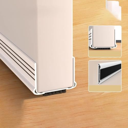 Homeponnew Bande d'étanchéité de bas de porte pour portes de chambre, isolation phonique, 93 cm, bloqueur de courants d'air en PVC pour l'air, le bruit et la poussière, facile à découper, forte
