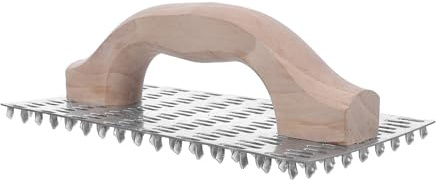 INOOMP Coltello per Intonaco con Lama Multidentata da 8mm in Acciaio al Carbonio e Manico Ergonomico in Legno, Resistente All'usura, per Finiture Decorative e Pratiche su Cartongesso