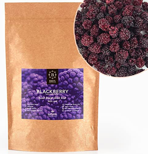 BRIX Freeze Dried BlackBerry | 100% Natural Dried BlackBerry 105g | Great Taste Award Dried Fruit | Non-GMO, Gluten Free, Vegan & Vitamins Retained