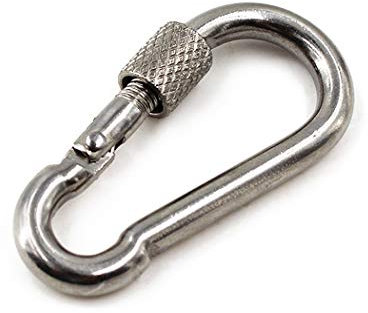 Lot de 10 mousquetons M4 en acier inoxydable 304 avec fermoir à vis pour la maison, le camping, la randonnée, la pêche, les voyages, le sac à dos