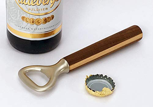 KokosnussEisen® - Premium Flaschenöffner - Holzgriff Nussbaum + Ahorn - Made in Germany