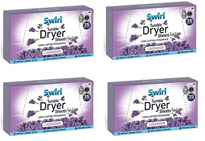 4X Swirl Lavender Tumble Dryer Sheets - 40 per Pack