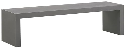 Beliani Trendy Gartenbank Beton 150 x 40 cm rechteckig U- Form Tranto