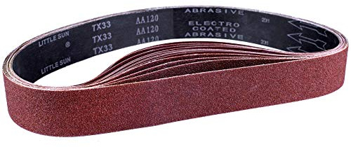 STEBRUAM Schleifbänder 50 x 686 mm,Schleifband Set je 3 x Korn 80/120/150/240/400 für Bandschleifer Schleifmaschine, Zum Schleifen, Feilen, Schärfen und Entrosten (15 Stück)