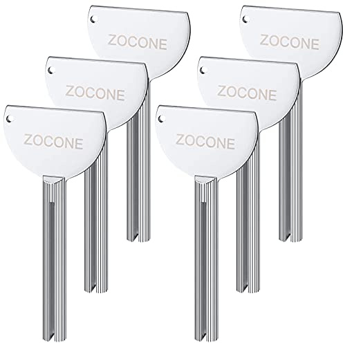 ZOCONE Toothpaste Squeezer, 6pcs Metal Tube Squeezer Key Stainless Steel Toothpaste Roller Tube Wringer for Paint, Cream, Cosmetic and Hair Dye(C)