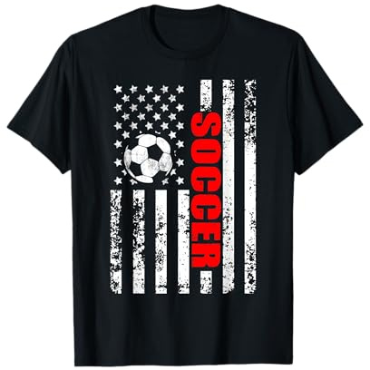 US American Flag Soccer Patriotic Soccer T-Shirt