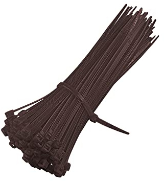 jarolift Kabelbinder Kabelband, 50 Stück, zur Befestigung von Balkonbespannungen oder Sichtschutzmatten, 3,6 x 140 mm, Braun