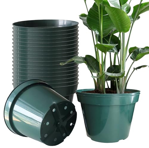 DAPERCI RooTrimmer Pflanzentöpfe 20pcs 20cm Kunststoff-Pflanzentöpfe Stabiler runder Blumentopf für Anbau und Aussaat drinnen draußen Samen Sukkulenten 20 x 14 cm