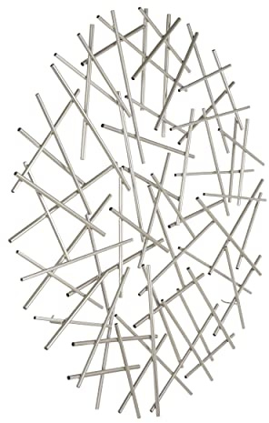 EGLO LIVING Wanddeko Chikuma, rundes 3D Wandbild, Wandobjekt aus Metall in Chrom, Wand Deko für Wohnzimmer, Wanddekoration Ø 81 cm