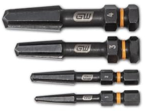 GearWrench Bolt Biter - Juego de 4 tornillos de extracción de tornillos - 84787, cromado, grande