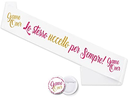 Fascia Addio al Nubilato e Spilla Lo Stesso Uccello per Sempre! - Gadget Accessori Giochi Scherzi Set Addio al Nubilato per Sposa Divertenti - Kit Team Bride to Be Amiche della Sposa Addio al Nubilato