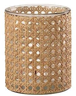 TEELICHTHALTER Rattan Glas TRANSPARENT Large