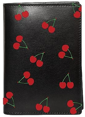 Menzo Reisepasshülle aus echten Leder, Reisepass Etui mit Aufdruck, Passhülle für Reisepass ab 2007 für Damen und Herren (Kirsche)