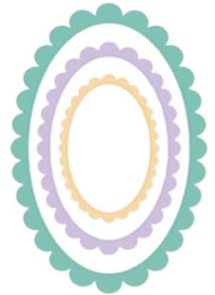 Craftelier - Essentielles Stanzformen-Set für Scrapbooking und andere Bastelarbeiten | Ovale Rahmenform - Ungefähre Abmessungen der Stanzformen zwischen 8,5 cm x 5,5 cm und 11,3 x 16,3 cm